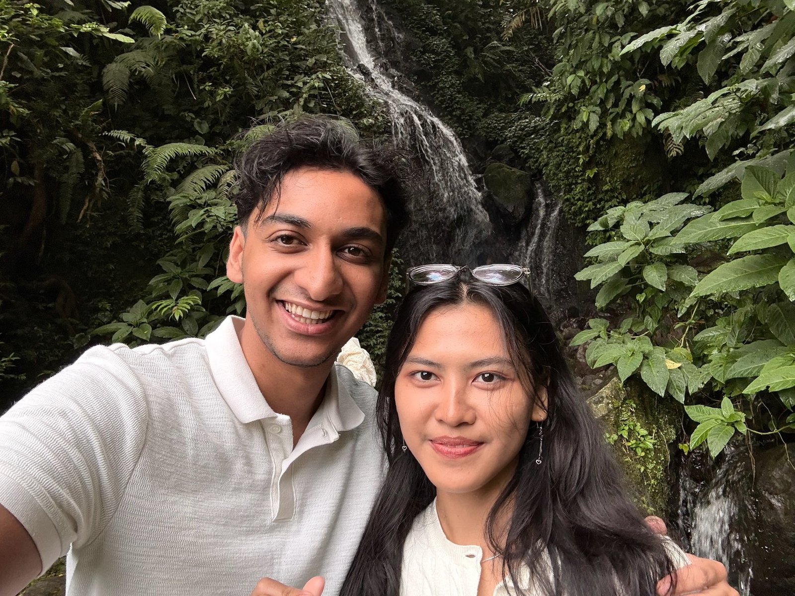 Together by a waterfall