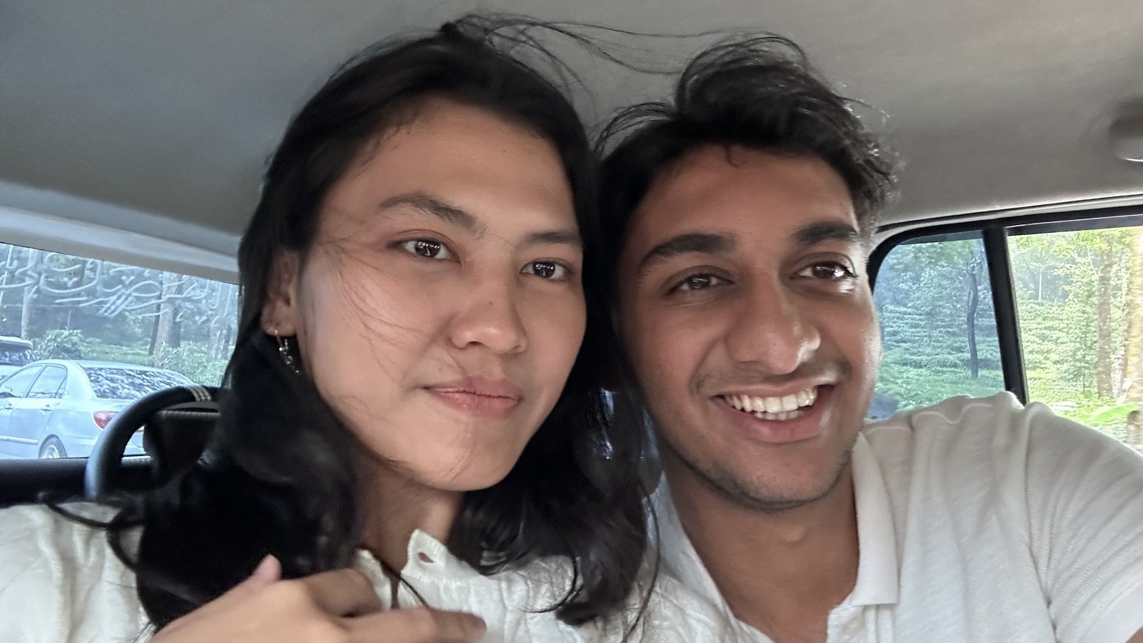 A car selfie together
